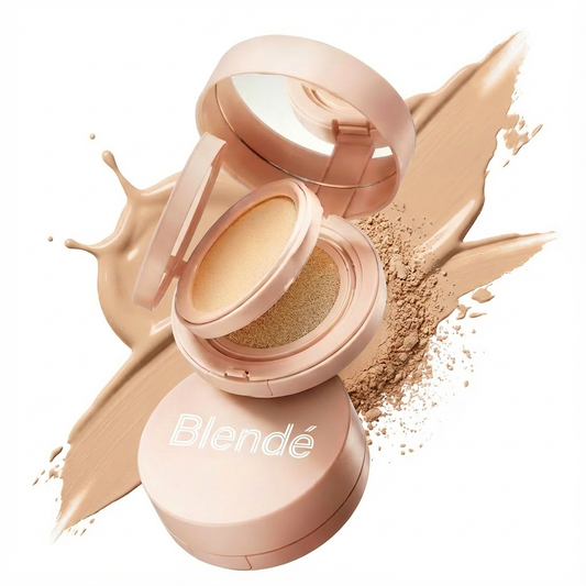 Cojín de polvo de doble capa 2 en 1 – Acabado natural y transparente